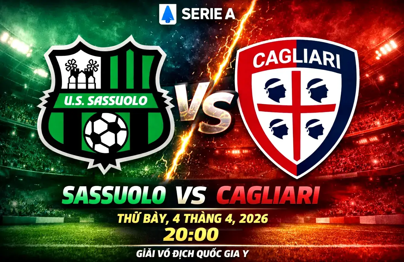 Soi kèo Sassuolo vs Cagliari: Chủ nhà sáng cửa giành 3 điểm trong cuộc đấu then chốt tại Serie A