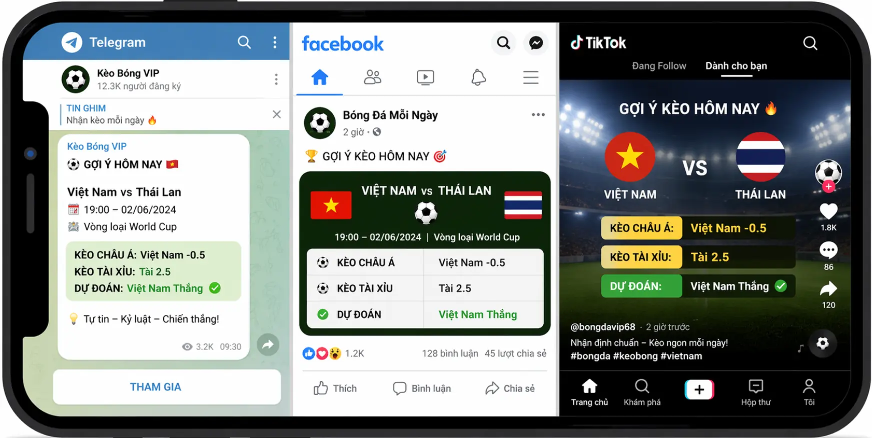 Giao diện các nền tảng mạng xã hội xuất hiện nhiều lời mời gọi tip bóng đá.