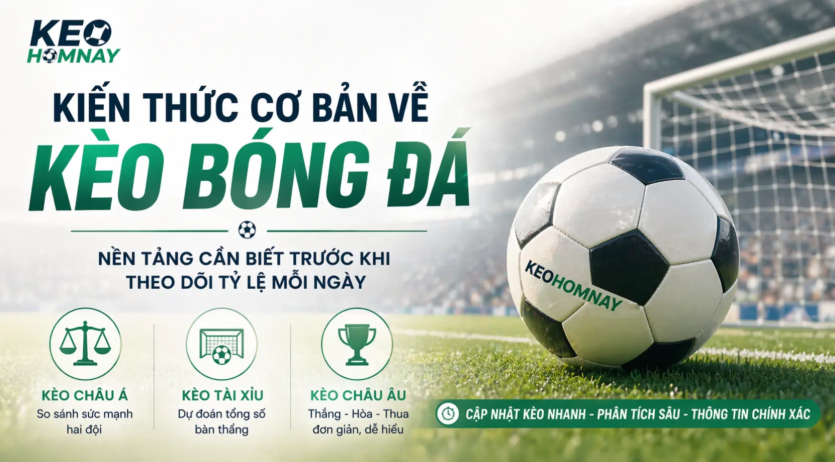 Kiến thức cơ bản về kèo bóng đá: Nền tảng cần biết trước khi theo dõi tỷ lệ mỗi ngày cùng KeoHomNay